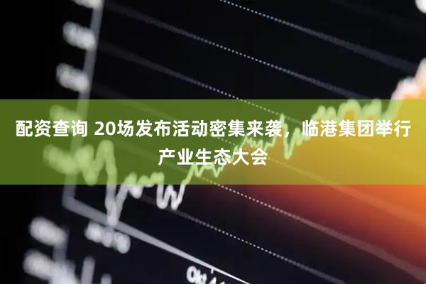 配资查询 20场发布活动密集来袭，临港集团举行产业生态大会
