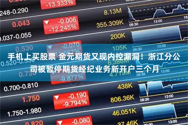 手机上买股票 金元期货又现内控漏洞！浙江分公司被暂停期货经纪业务新开户三个月